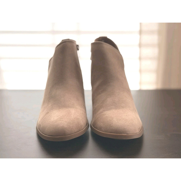 Style & Co Women's Faux Micro Suede Block Heel Boots Booties Sz 10 M Taupe Khaki - Picture 7 of 14